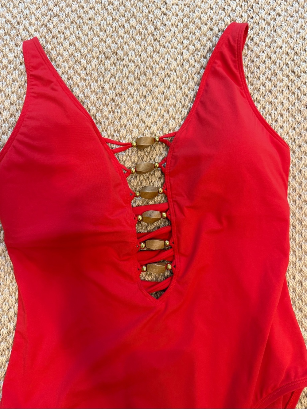 Bleu Rod Beattie KORE Lace Down One-piece Swimsuit Crimson - Picture 5 of 7